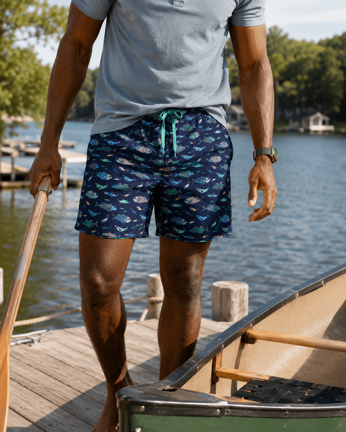 Fun Fish Boardshorts - Black - Buoy & Boat - Swim Trunks - Black