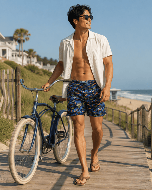 Fish Swim Trunks - Navy - Buoy & Boat - Swim Trunks - Navy
