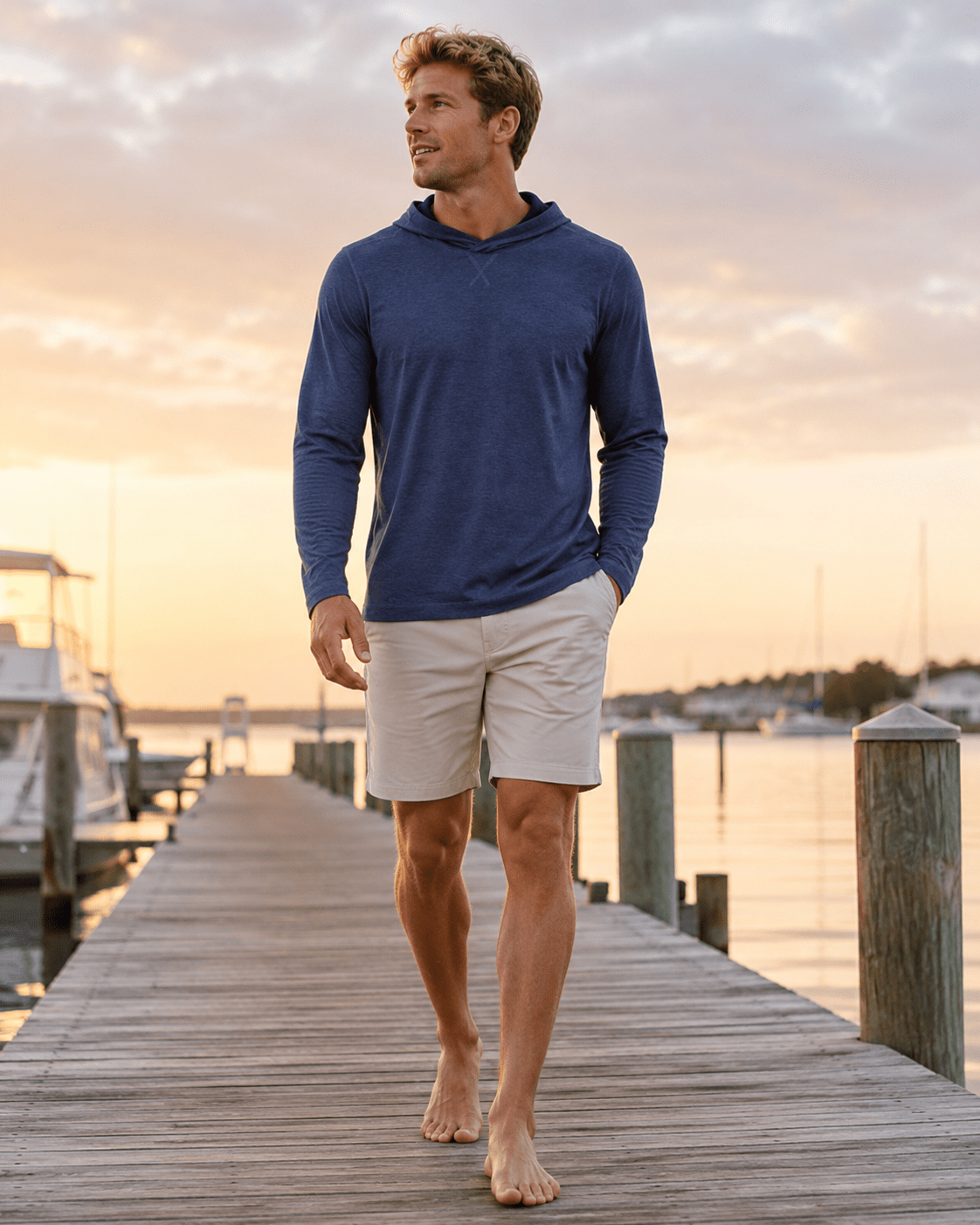 Tri Blend Hoodie - Buoy & Boat - Long Sleeve - Navy
