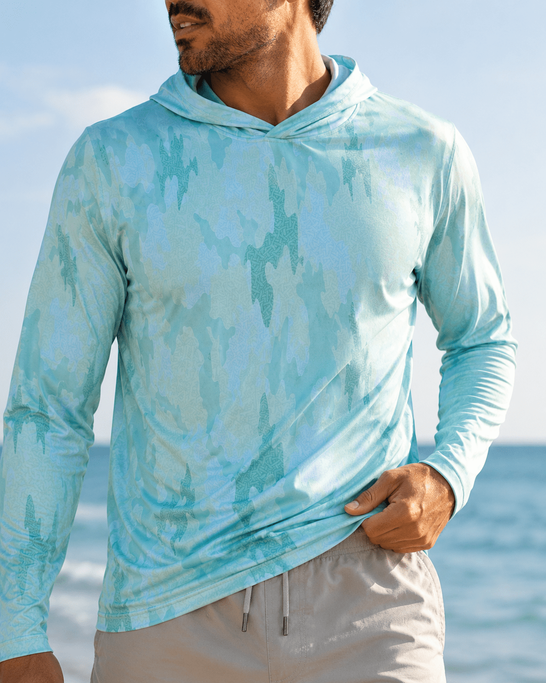 Surf Island Camo Long Sleeve - Aqua - Buoy & Boat - Long Sleeve - Aqua