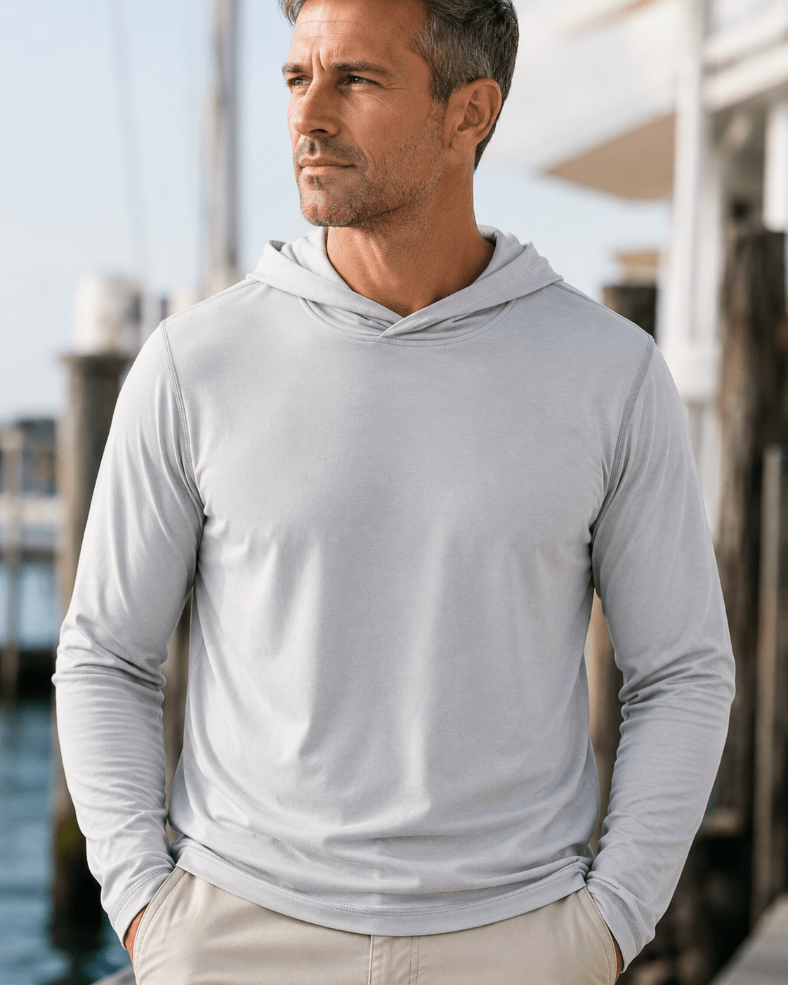 Soft Touch Space Dye Long Sleeve - Silver - Buoy & Boat - Long Sleeve - Silver