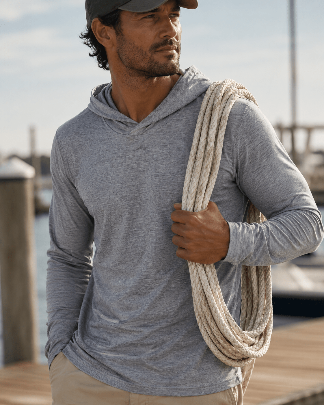 Soft touch Space Dye Long Sleeve - Gray - Buoy & Boat - Long Sleeve - Gray