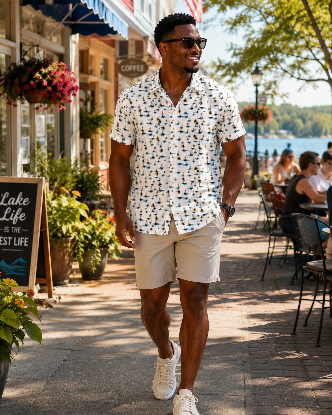 Sail Away Woven Shirt - Buoy & Boat - Short Sleeve Woven - White