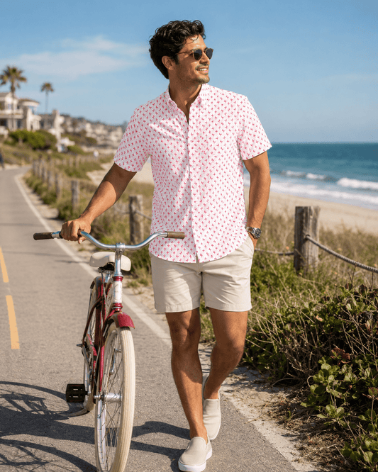 Flamingo Woven Shirt - Buoy & Boat - Short Sleeve Woven - 