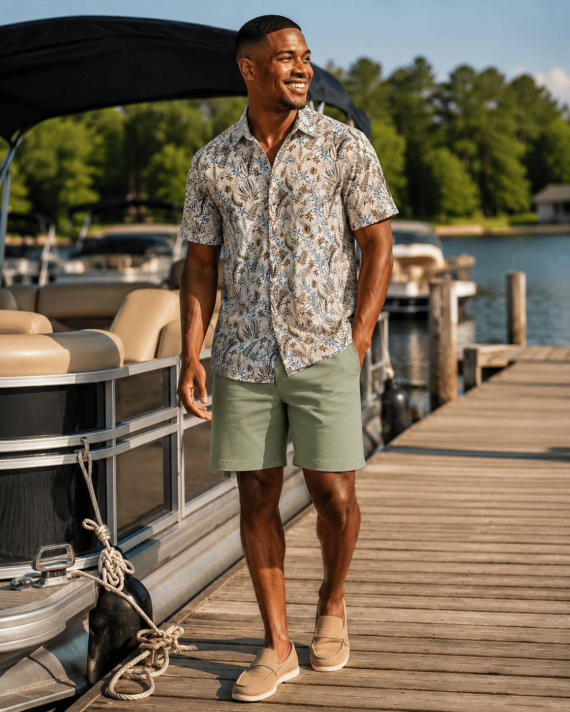 Tropical Floral Woven Shirt - Buoy & Boat - Short Sleeve Woven - 