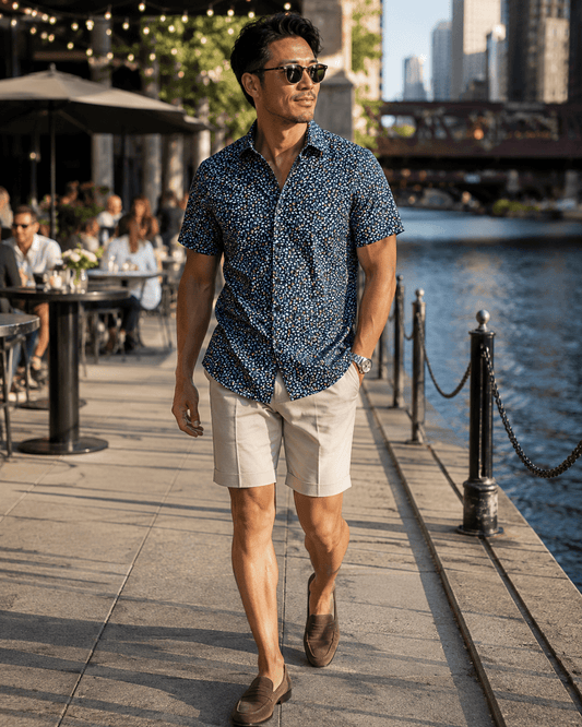 Marine Life Woven Shirt - Buoy & Boat - Short Sleeve Woven - Navy