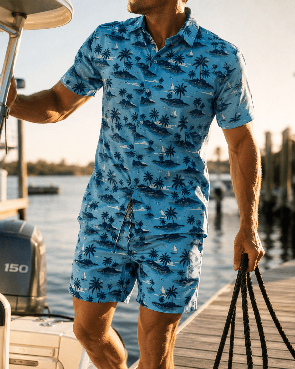 My Isle Swim Trunks - Buoy & Boat - Swim Trunks - Aqua