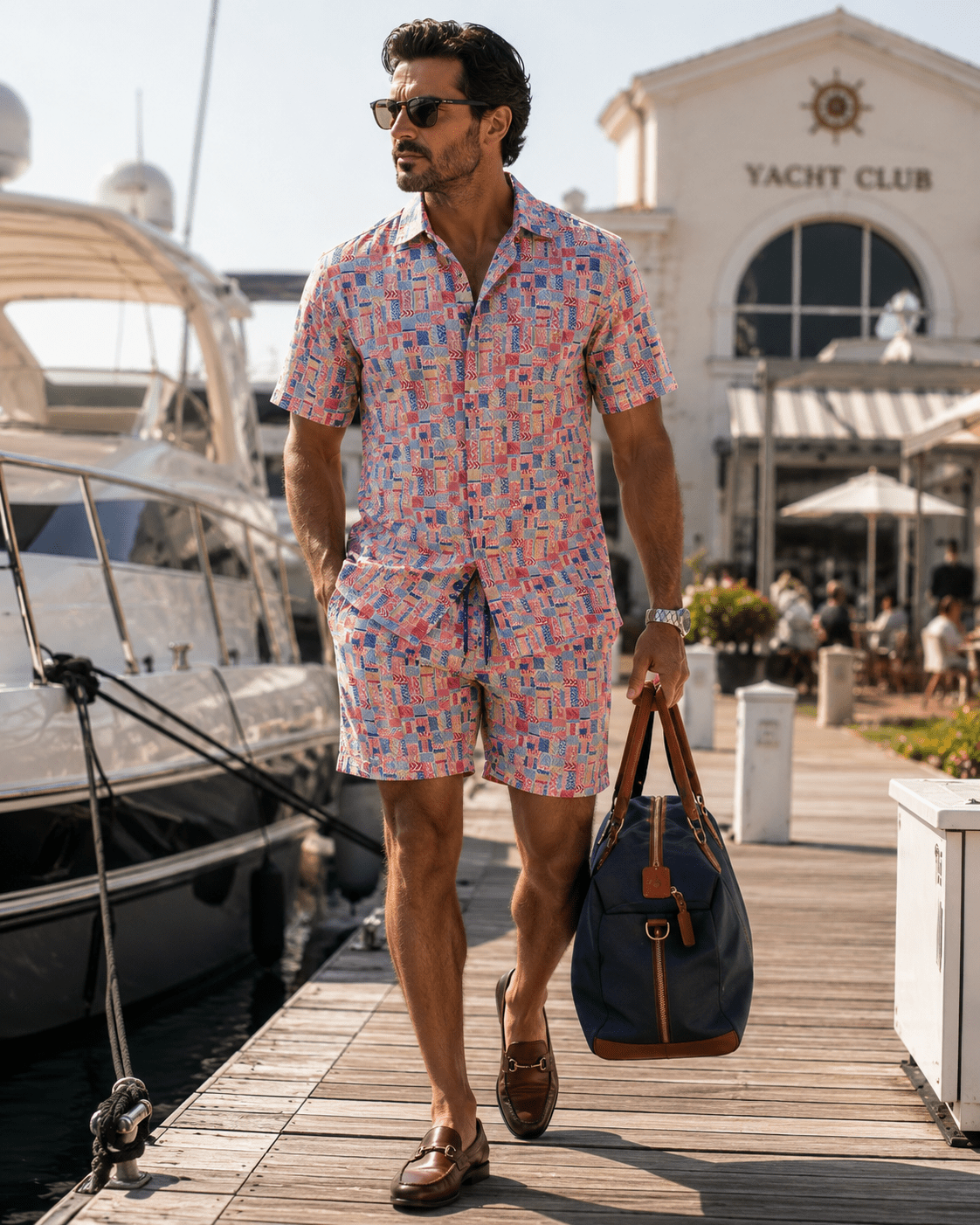 Bluestone Tiles Woven Shirt - Buoy & Boat - Short Sleeve Woven - Multicolor