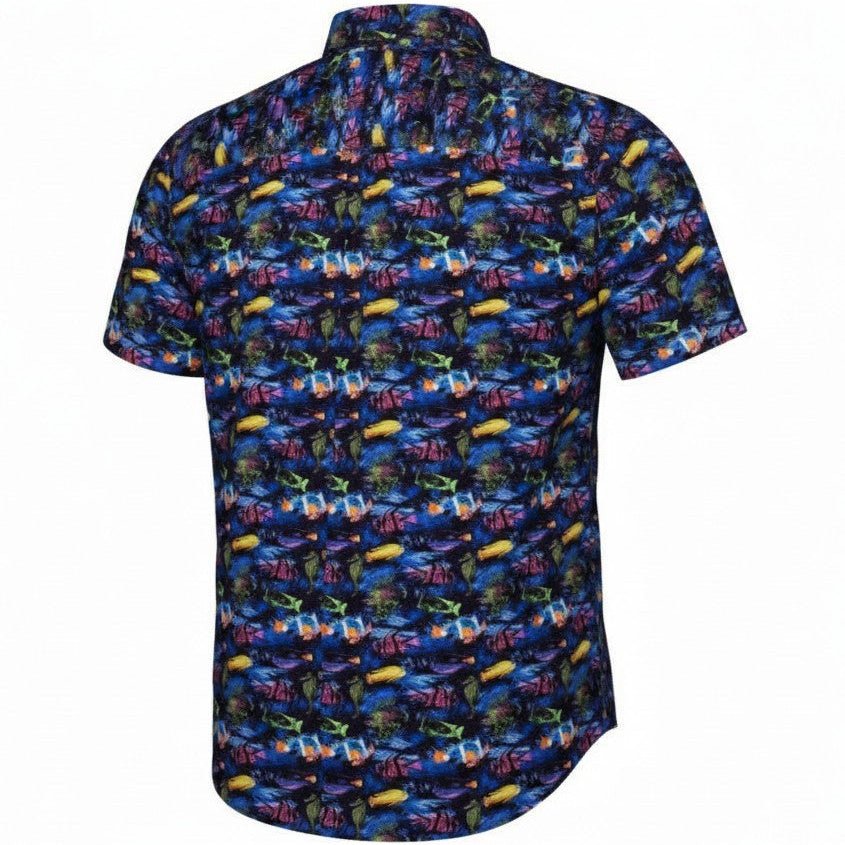 Fish Woven Shirt - Deep Navy - Buoy & Boat - Short Sleeve Woven - 