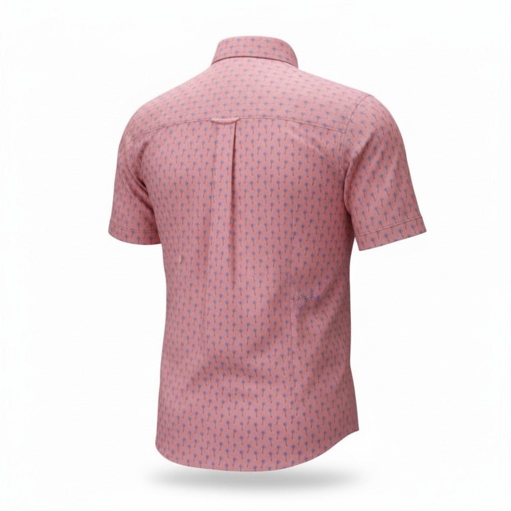 Palm Village Woven Shirt – Pink - Buoy & Boat - Short Sleeve Woven - Pink