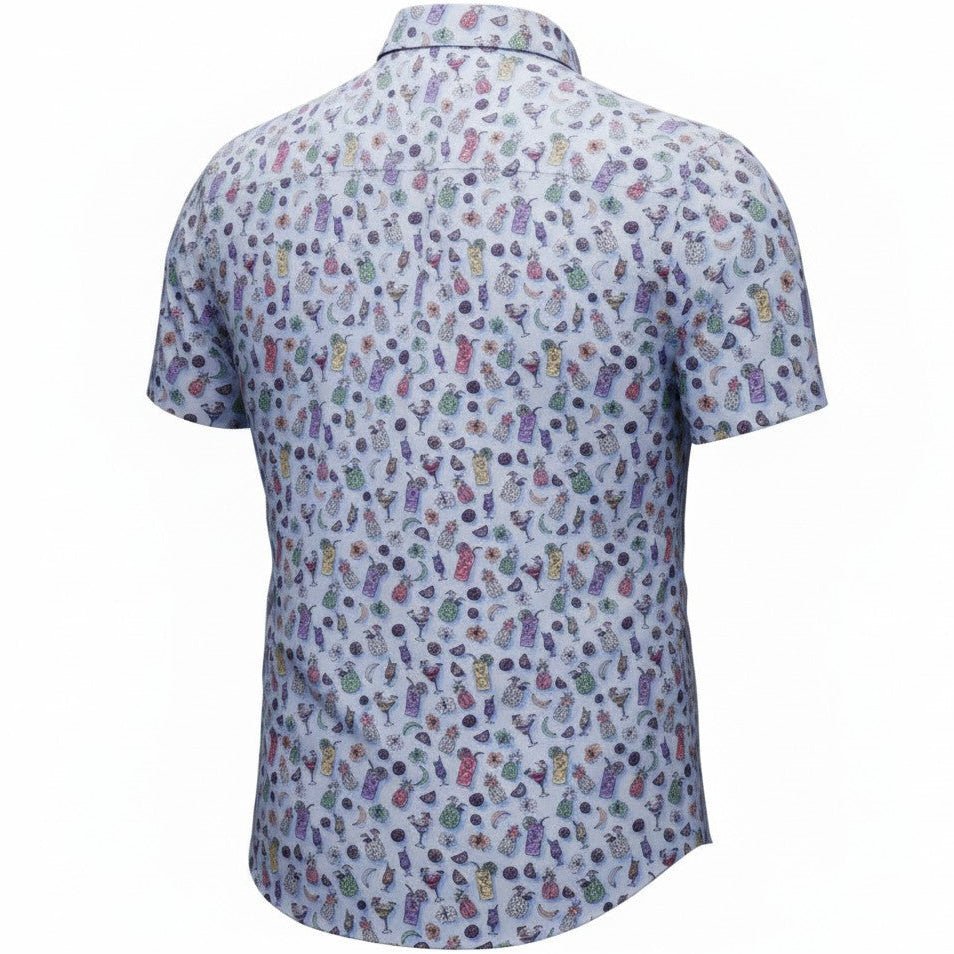 Tropical Drinks Woven Shirt - Blue - Buoy & Boat - Short Sleeve Woven - 