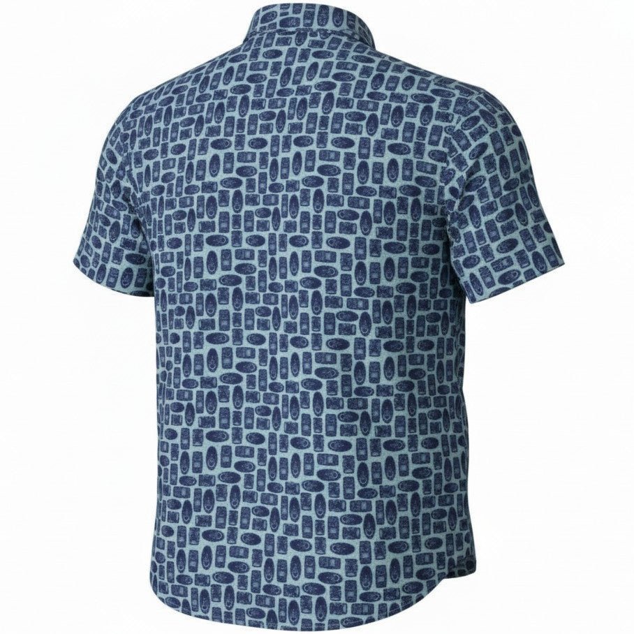 Tribal Masks Woven Shirt - Mint - Buoy & Boat - Short Sleeve Woven - 