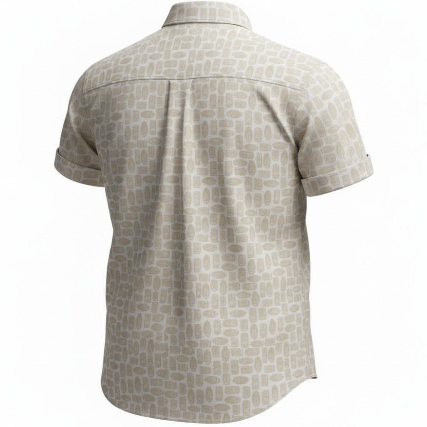 Tribal Masks Woven Shirt - Ivory - Buoy & Boat - Short Sleeve Woven - 
