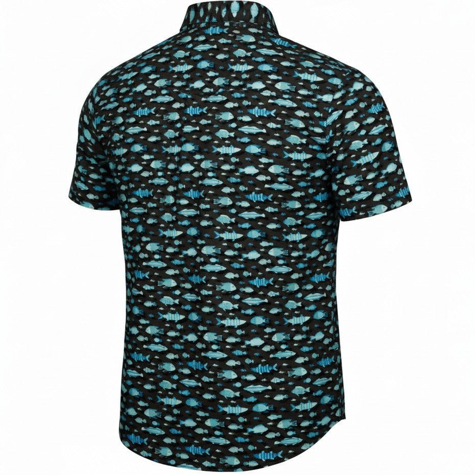 Arty Fish Woven Shirt - Smoke - Buoy & Boat - Short Sleeve Woven - 