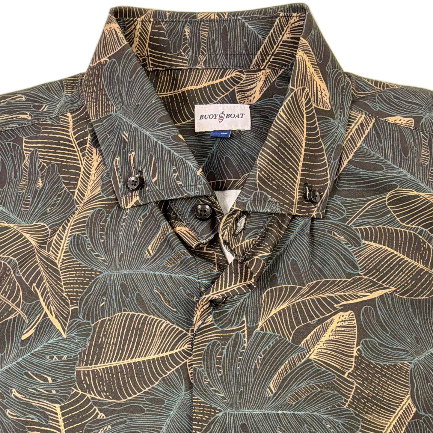 Deep Leaves Woven Shirt - Buoy & Boat - Short Sleeve Woven - Black
