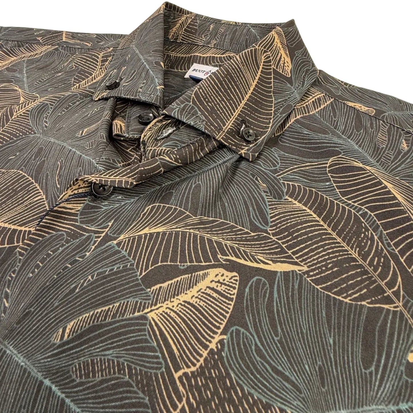 Deep Leaves Woven Shirt - Buoy & Boat - Short Sleeve Woven - Black