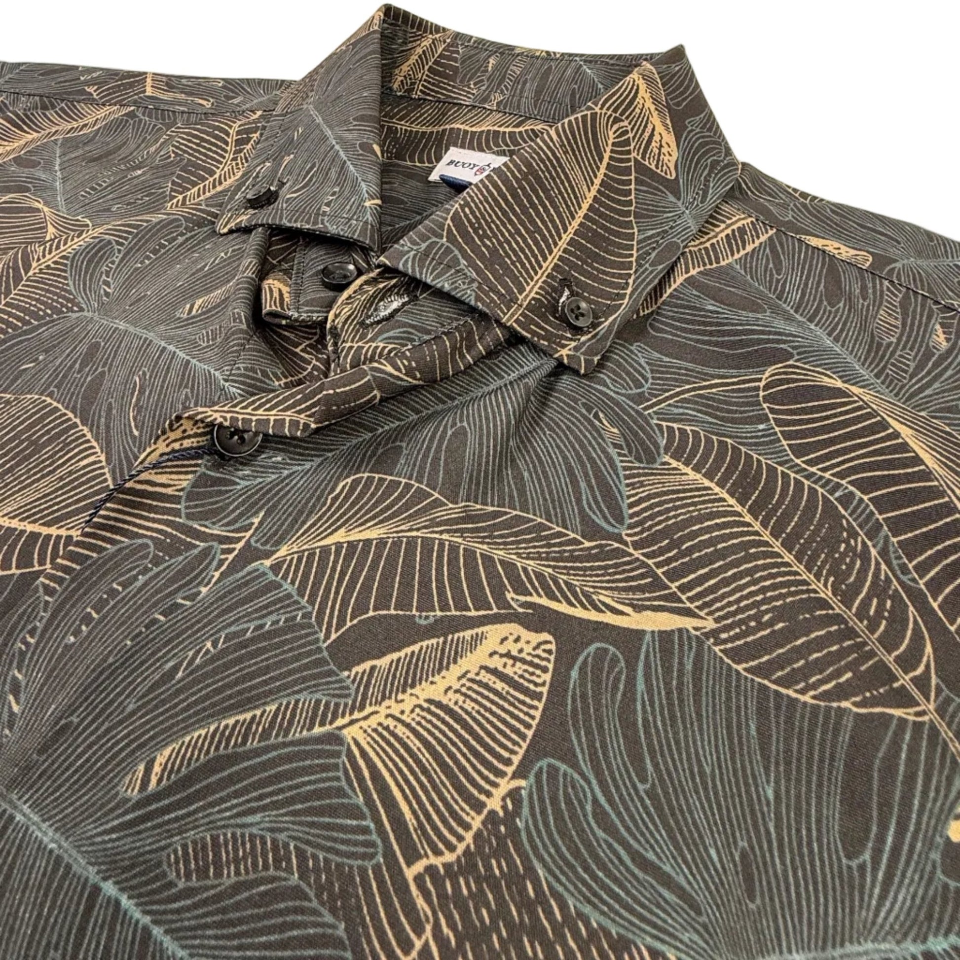 Deep Leaves Woven Shirt - Buoy & Boat - Short Sleeve Woven - Black