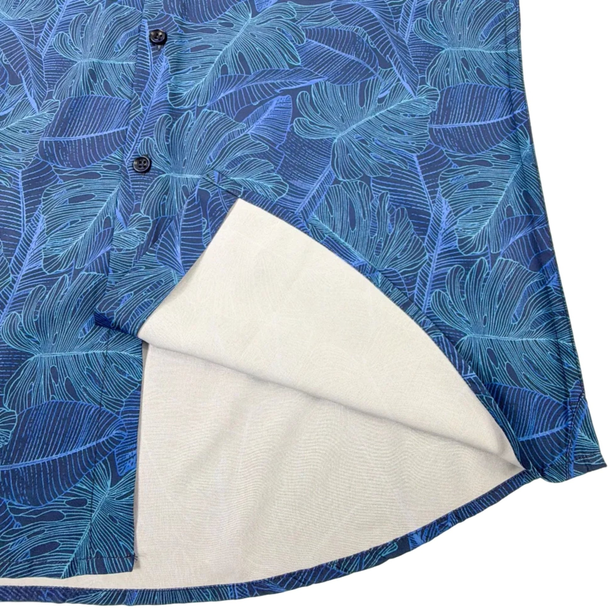 Deep Leaves Woven Shirt - Buoy & Boat - Short Sleeve Woven - Blue