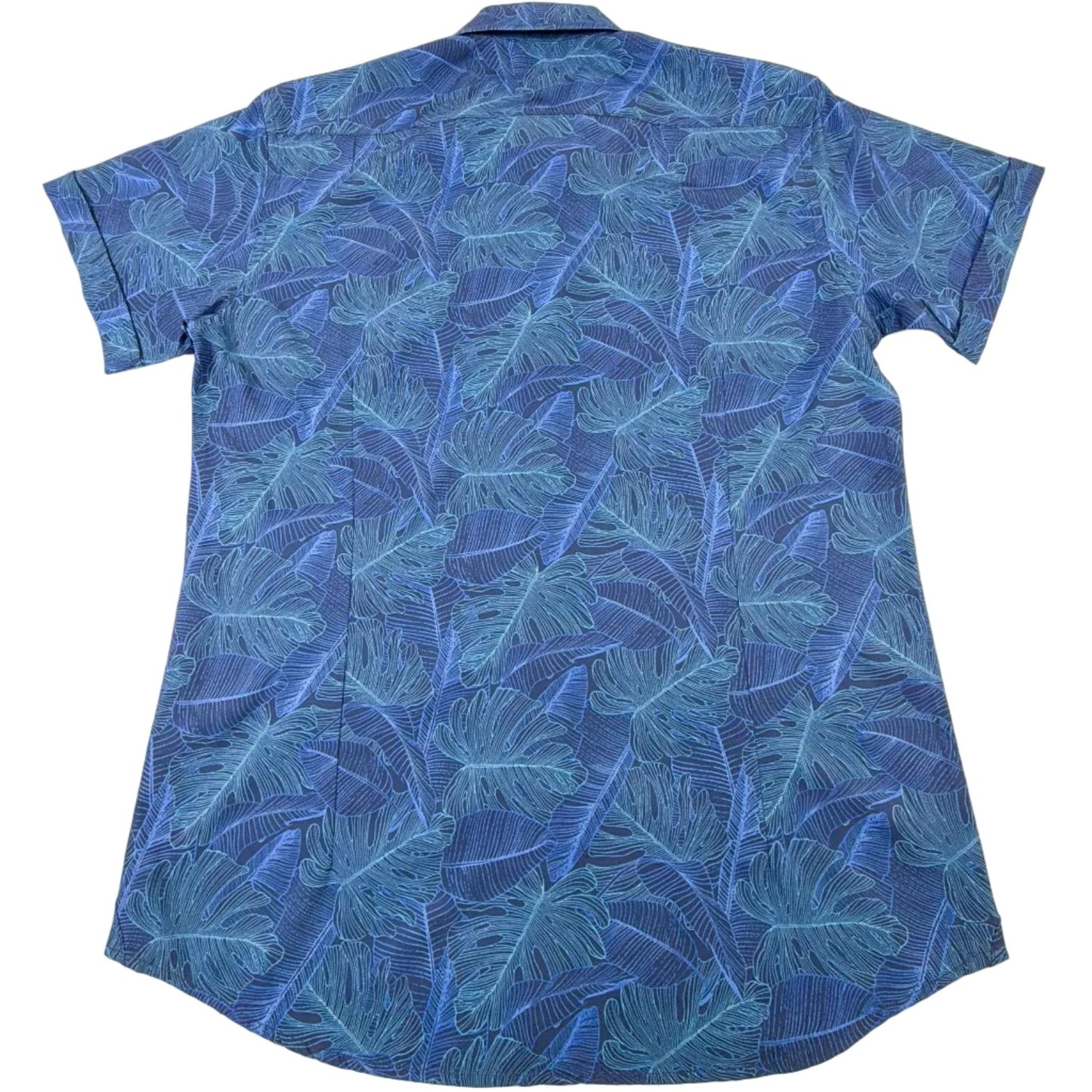 Deep Leaves Woven Shirt - Buoy & Boat - Short Sleeve Woven - Blue