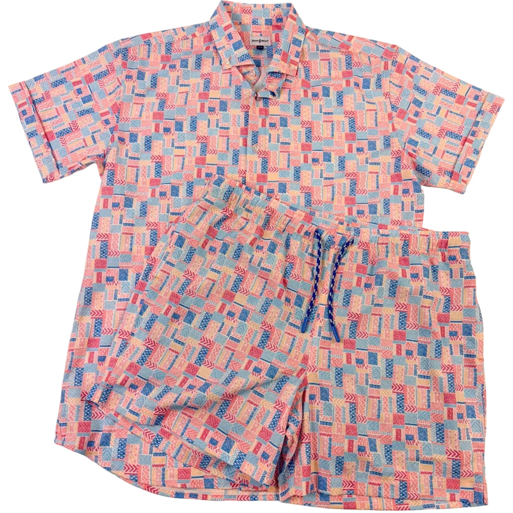 Bluestone Tiles Woven Shirt - Buoy & Boat - Short Sleeve Woven - Multicolor