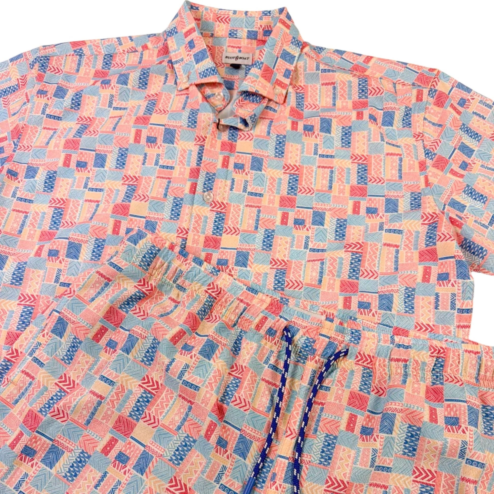 Bluestone Tiles Swim Trunks - Buoy & Boat - Swim Trunks - Pink