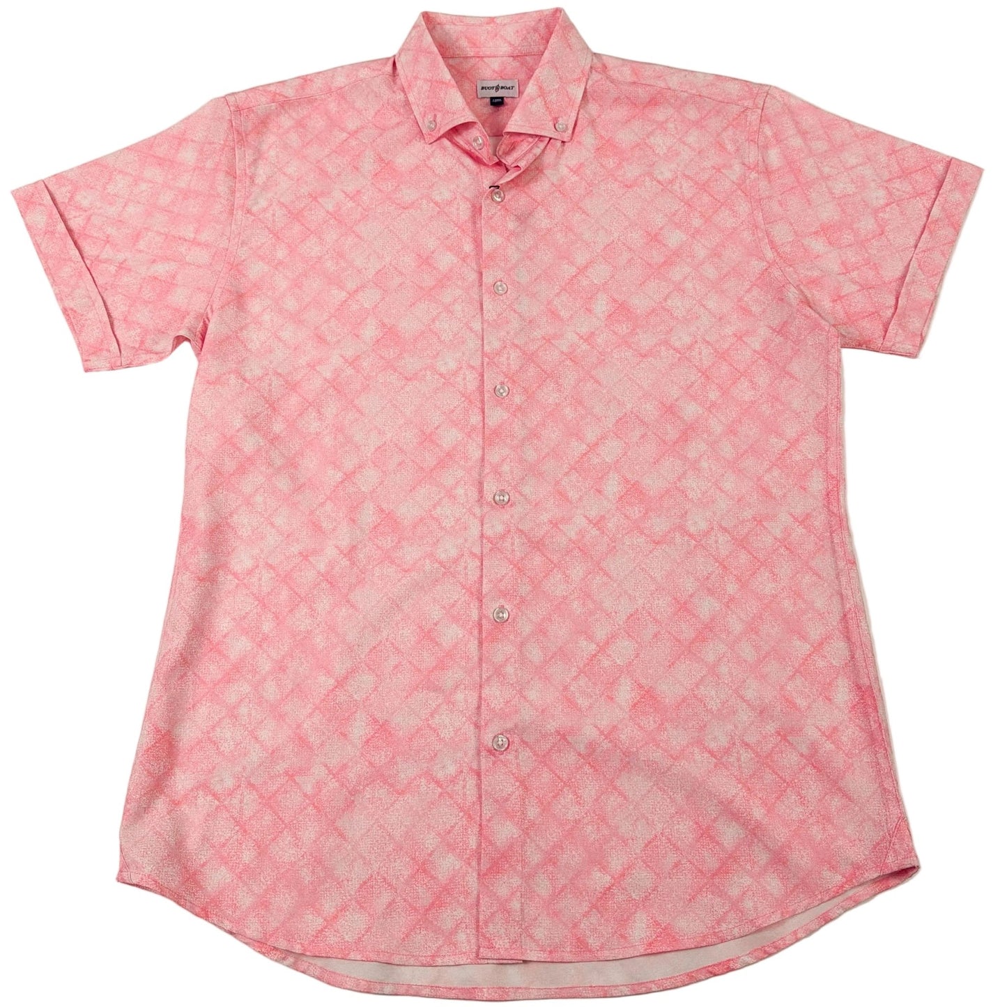 Oxford Diamonds Woven Shirt - Buoy & Boat - Short Sleeve Woven - Pink