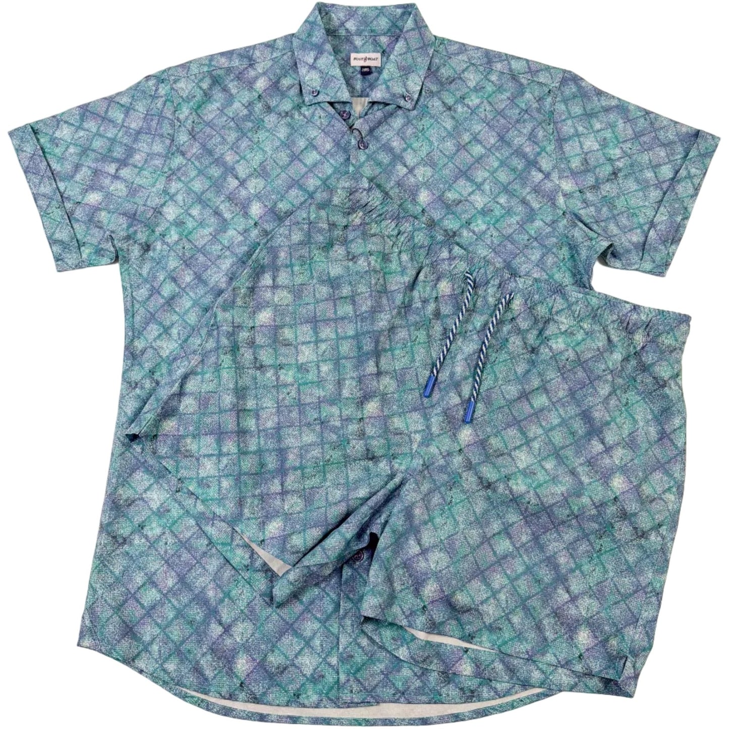 Oxford Diamonds Woven Shirt - Buoy & Boat - Short Sleeve Woven - teal