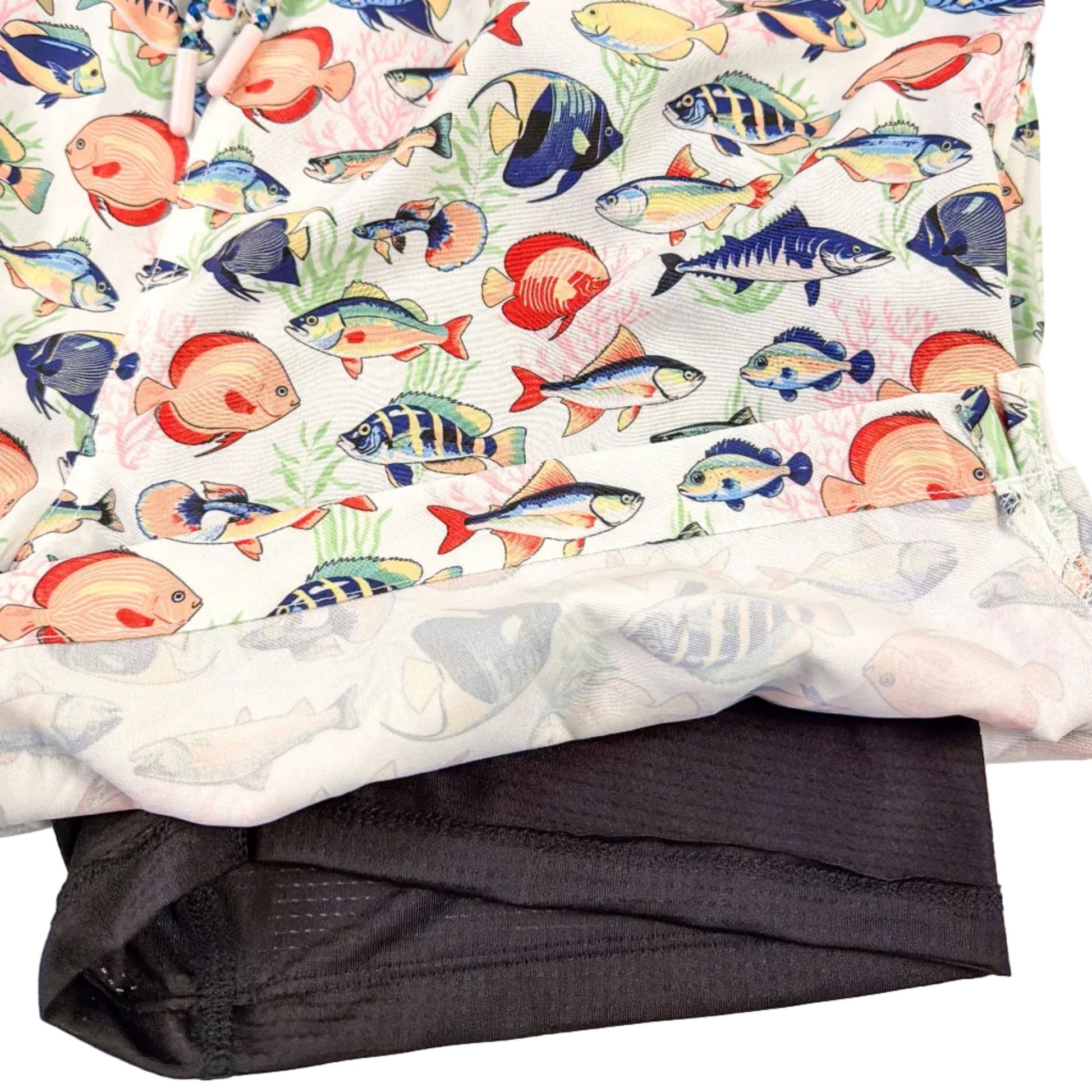 Tropical Fish Swim Trunks - Buoy & Boat - Swim Trunks - White