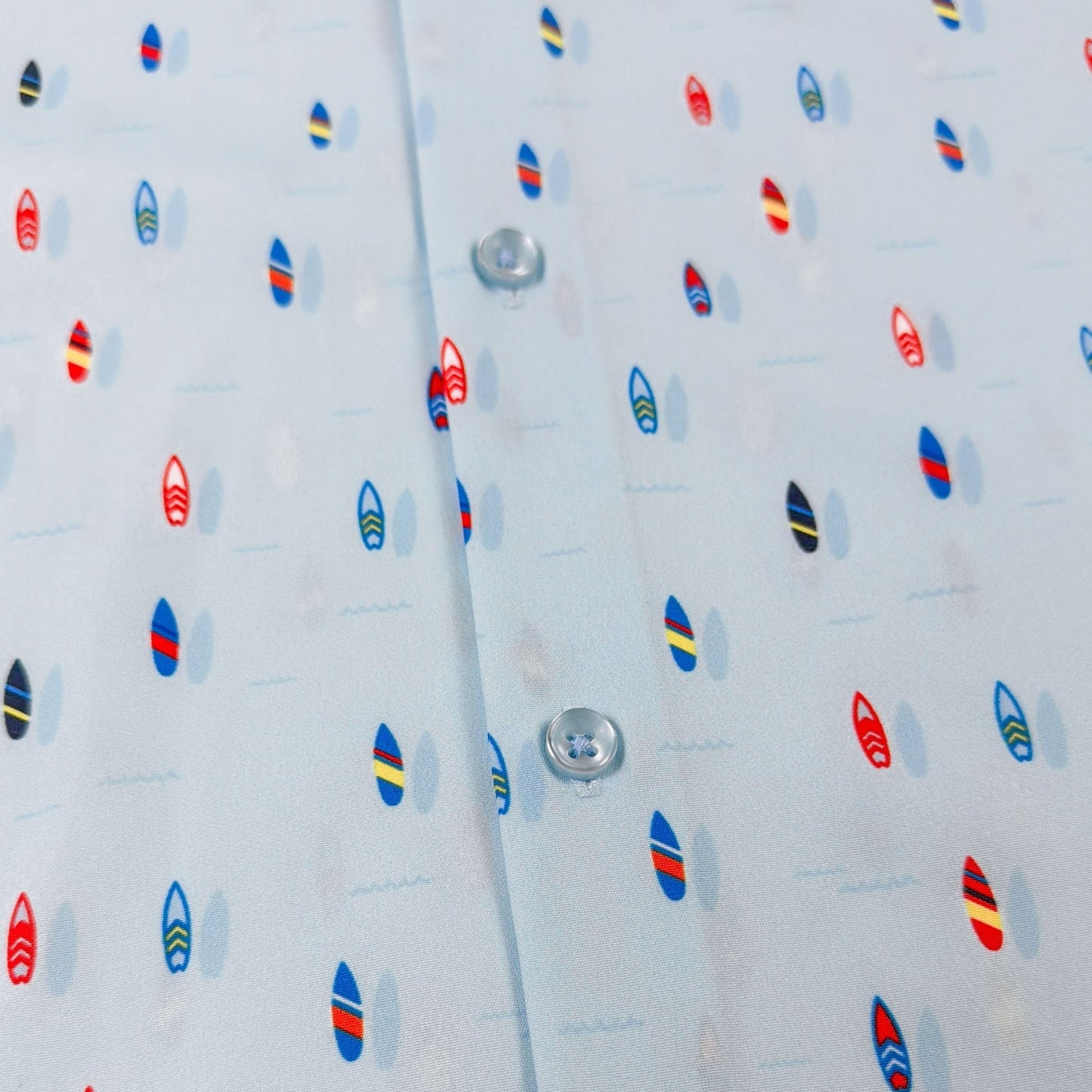 Surfboard Woven Shirt - Buoy & Boat - Short Sleeve Woven - Blue