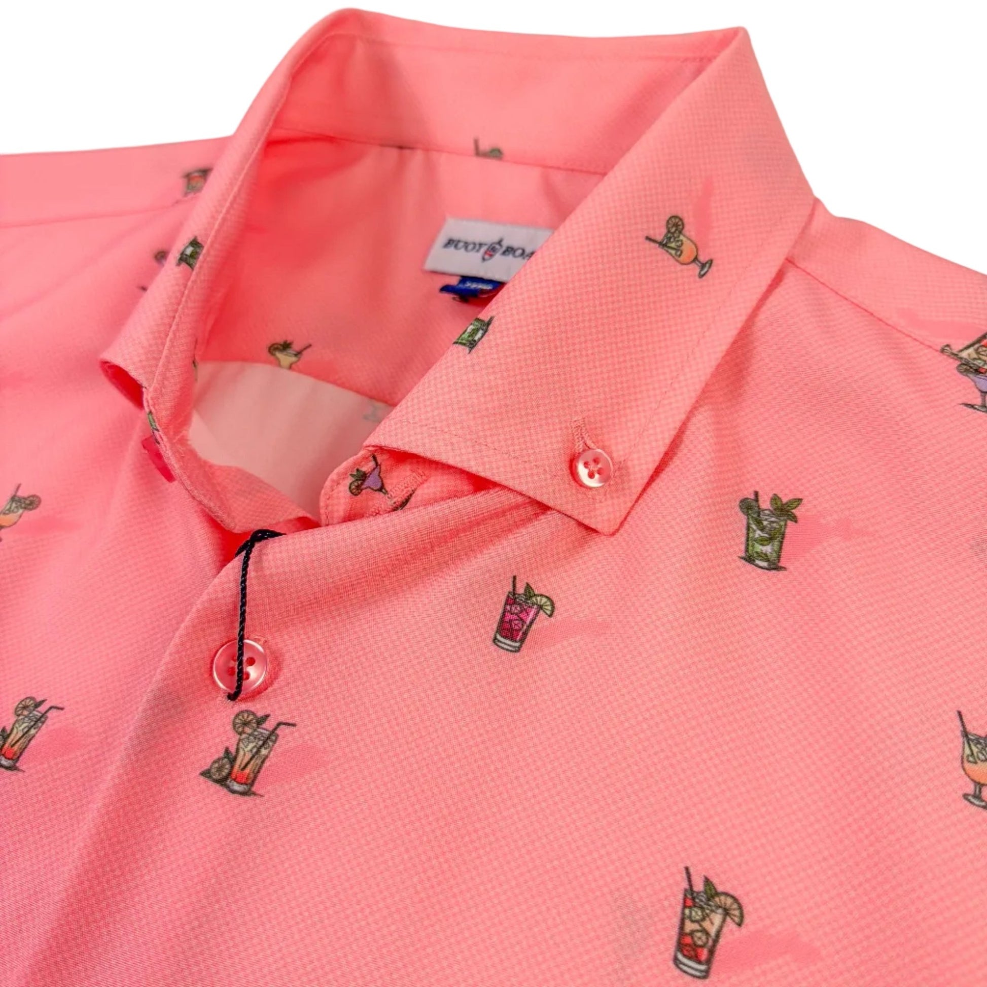 Cocktail Hour Woven Shirt - Buoy & Boat - Short Sleeve Woven - coral