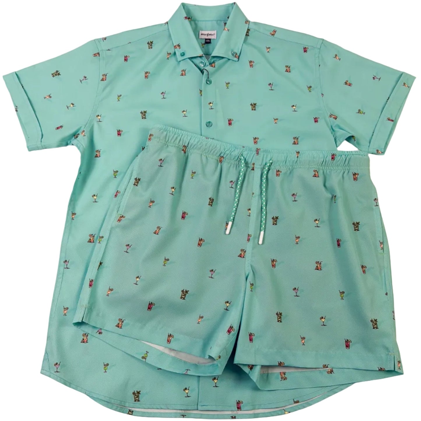 Cocktail Hour Woven Shirt - Buoy & Boat - Short Sleeve Woven - Mint