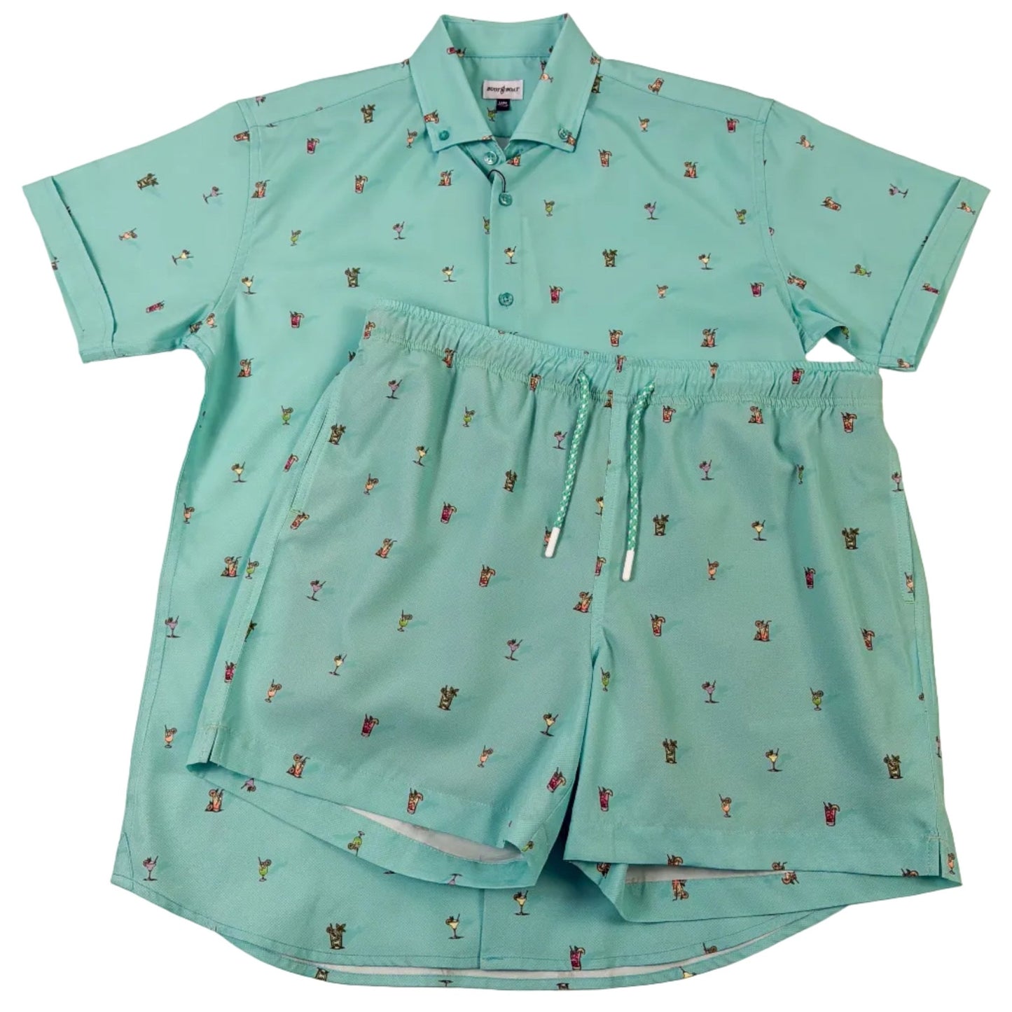 Cocktail Hour Swim Trunks - Buoy & Boat - Swim Trunks - mint