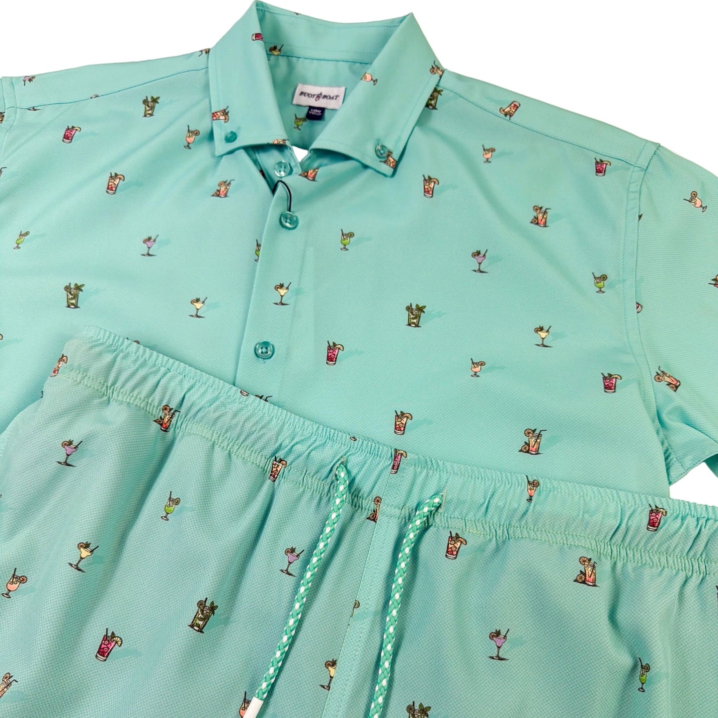 Cocktail Hour Woven Shirt - Buoy & Boat - Short Sleeve Woven - Mint