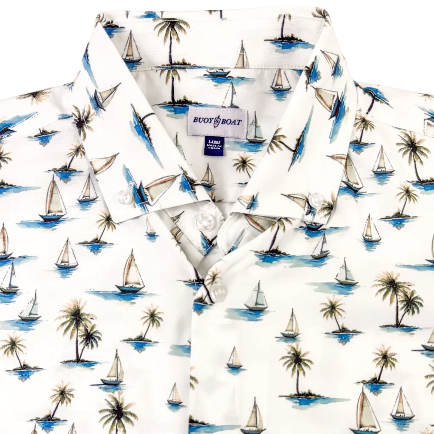 Sail Away Woven Shirt - Buoy & Boat - Short Sleeve Woven - White