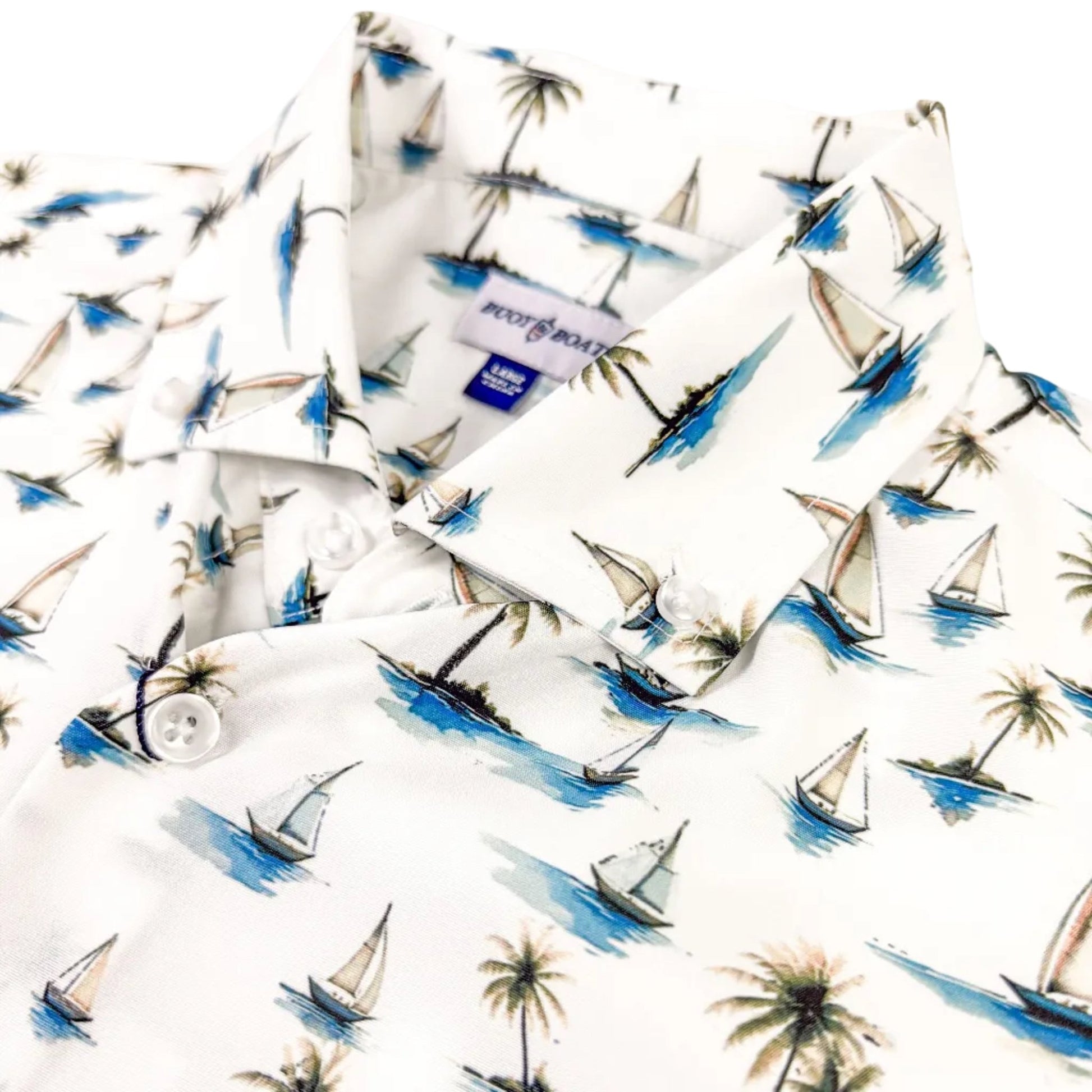 Sail Away Woven Shirt - Buoy & Boat - Short Sleeve Woven - White