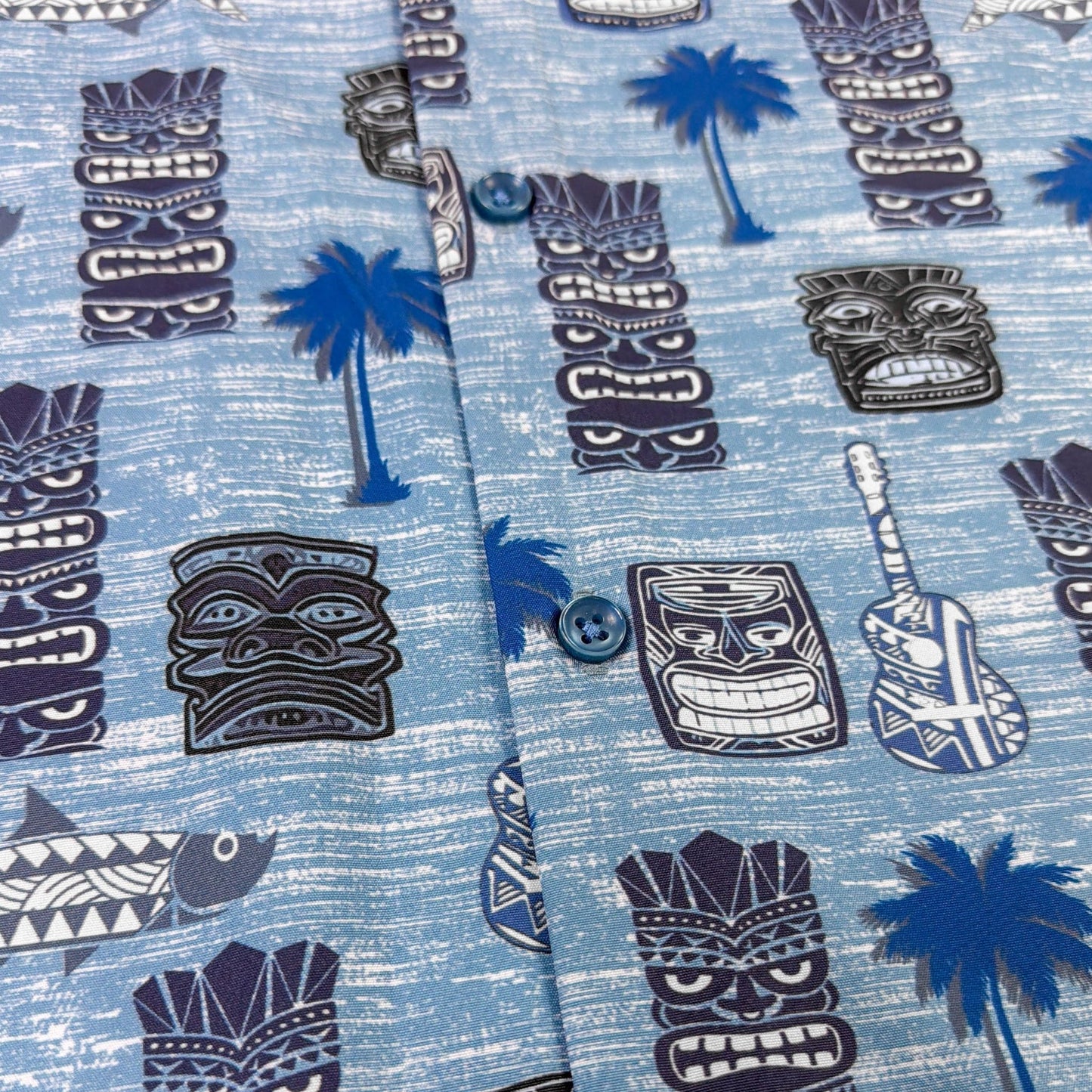 Tiki Totum Woven Shirt - Buoy & Boat - Short Sleeve Woven - blue