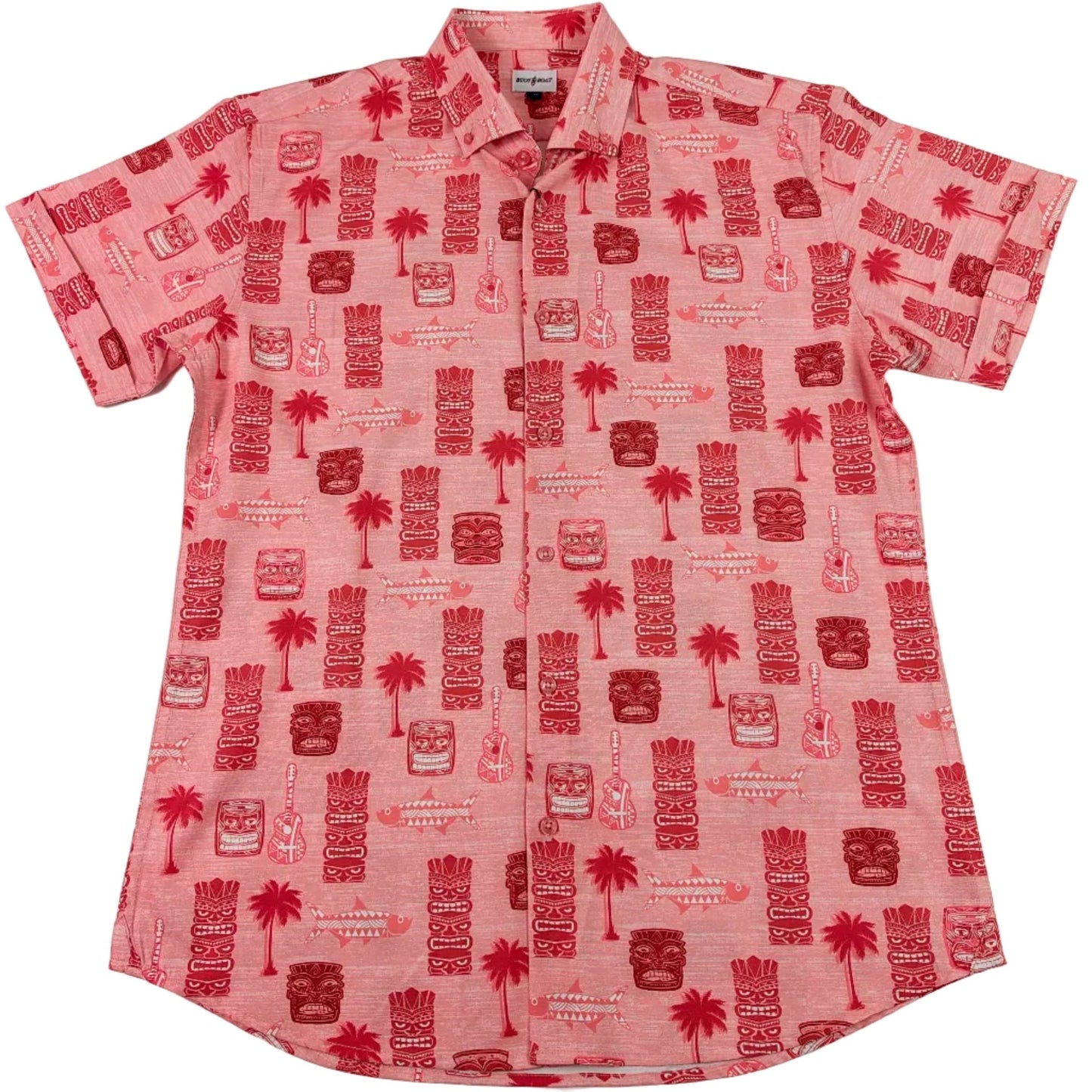 Tiki Totum Woven Shirt - Buoy & Boat - Short Sleeve Woven - coral
