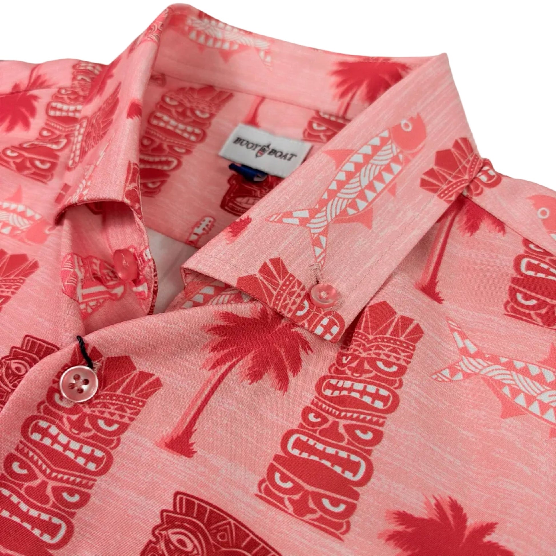 Tiki Totum Woven Shirt - Buoy & Boat - Short Sleeve Woven - coral