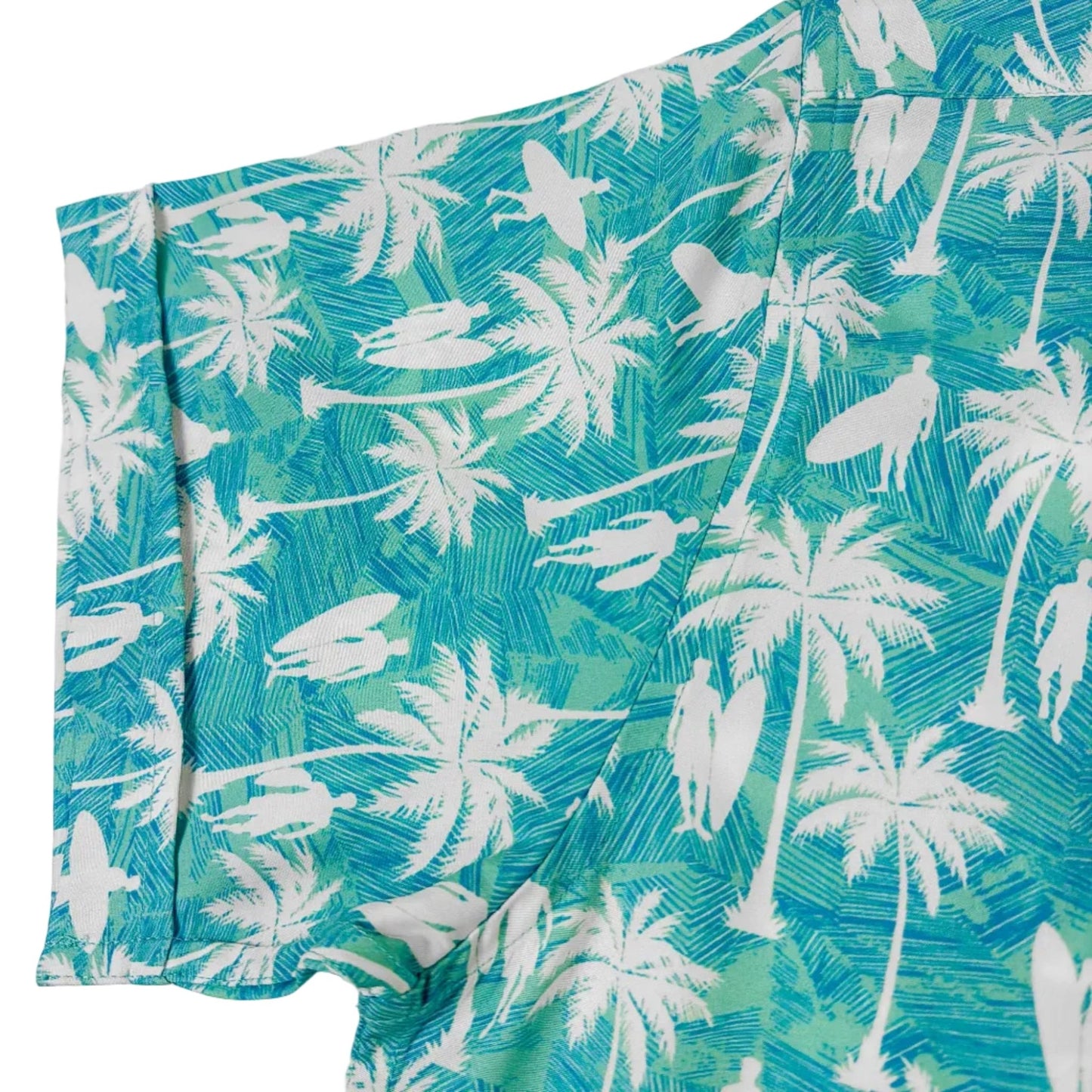 Surf Palm Woven Shirt - Buoy & Boat - Short Sleeve Woven - teal