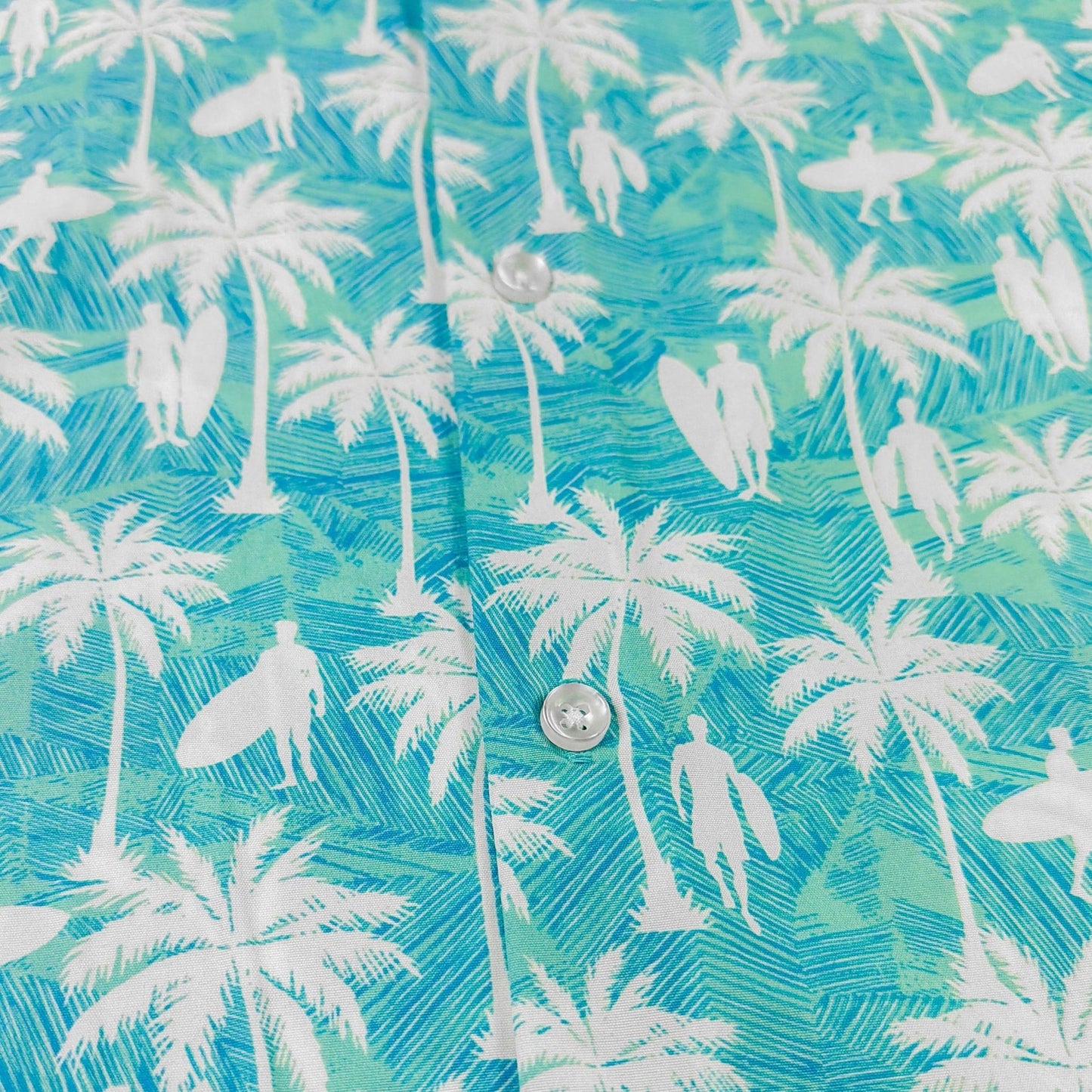 Surf Palm Woven Shirt - Buoy & Boat - Short Sleeve Woven - teal