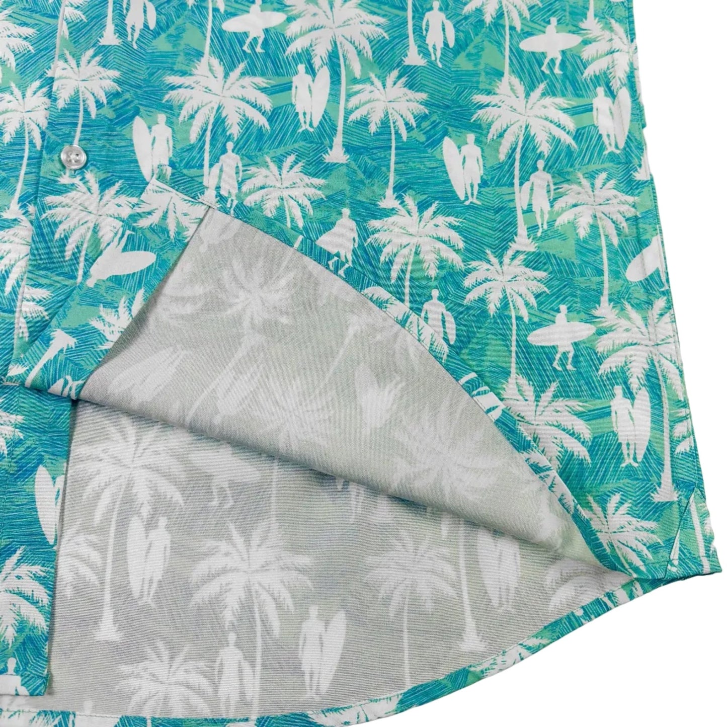 Surf Palm Woven Shirt - Buoy & Boat - Short Sleeve Woven - teal