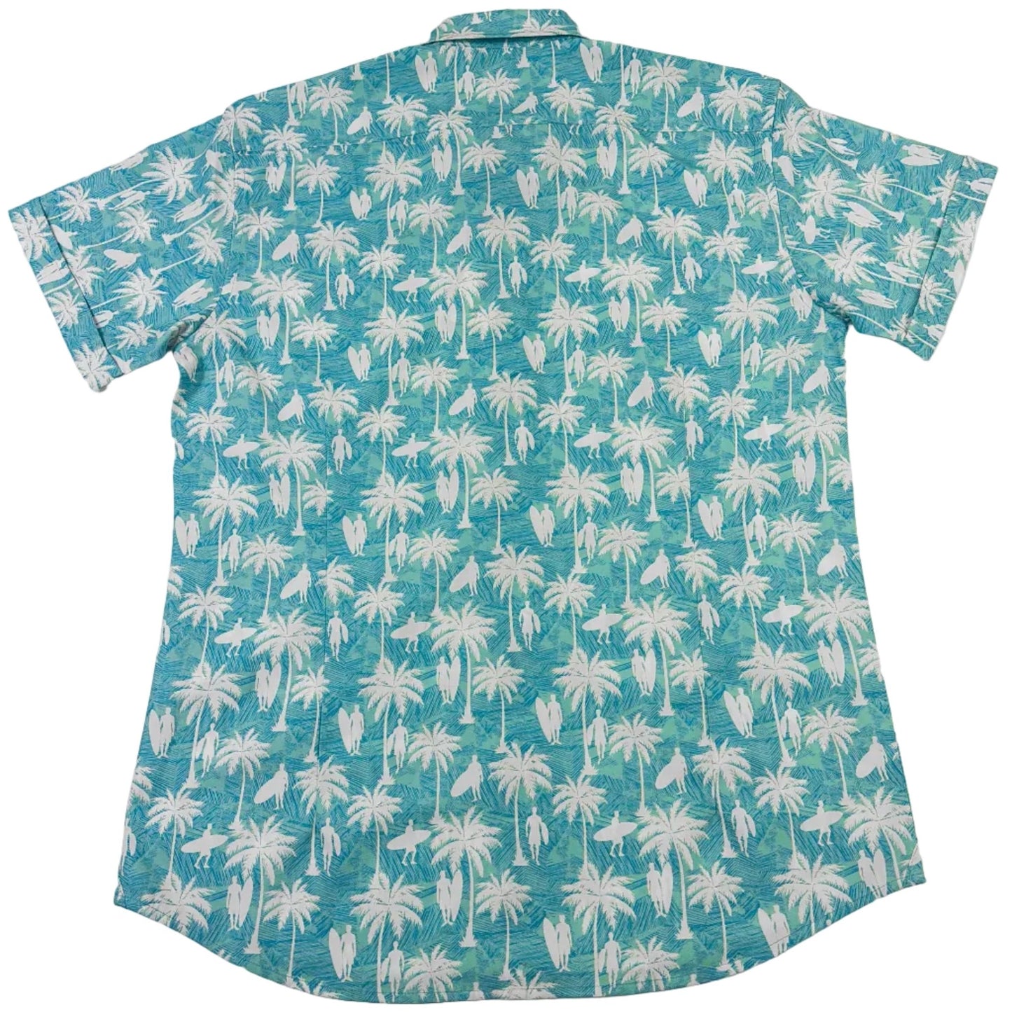 Surf Palm Woven Shirt - Buoy & Boat - Short Sleeve Woven - teal