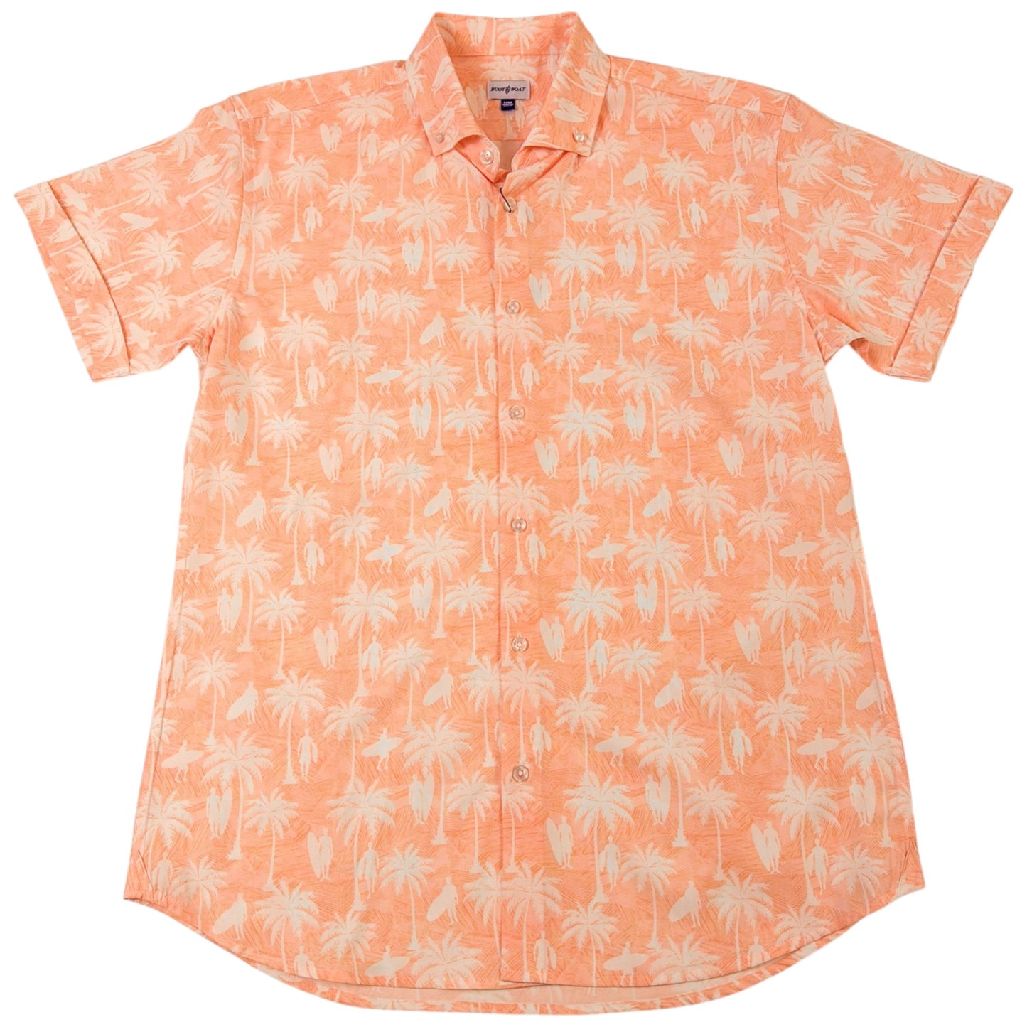 Surf Palm Woven Shirt - Buoy & Boat - Short Sleeve Woven - Peach