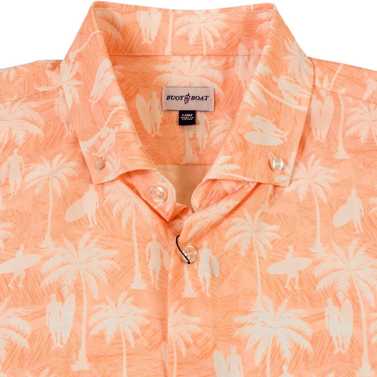 Surf Palm Woven Shirt - Buoy & Boat - Short Sleeve Woven - Peach