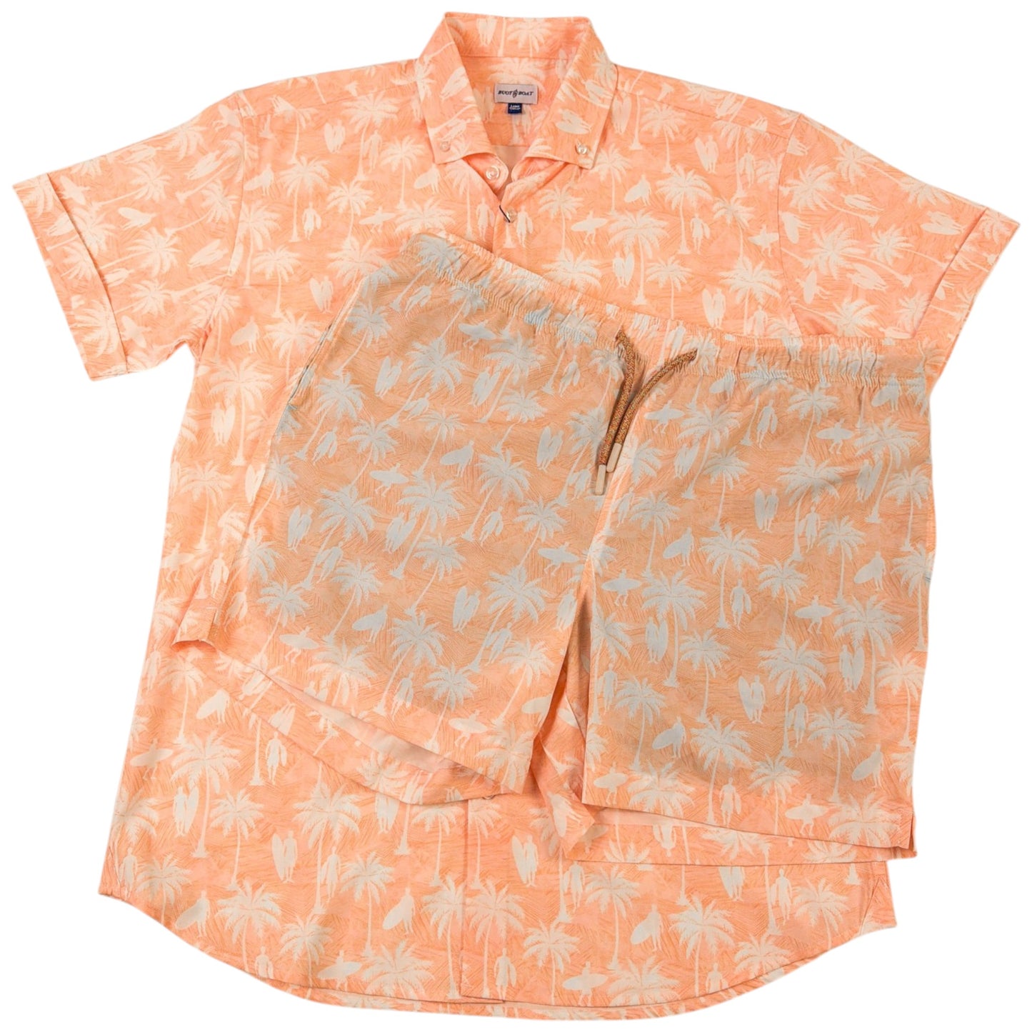 Surf Palm Woven Shirt - Buoy & Boat - Short Sleeve Woven - Peach