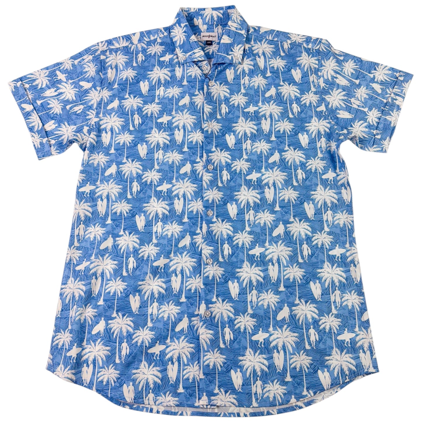 Surf Palm Woven Shirt - Buoy & Boat - Short Sleeve Woven - Blue