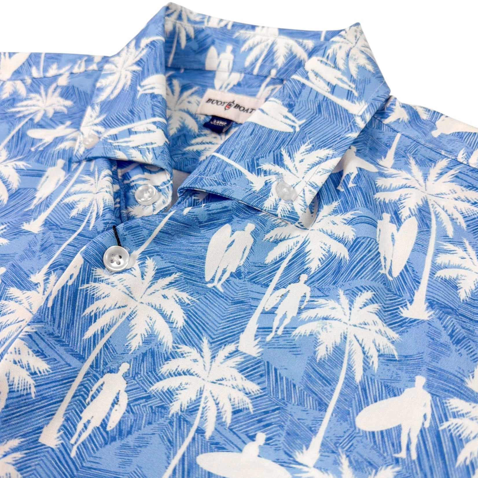 Surf Palm Woven Shirt - Buoy & Boat - Short Sleeve Woven - Blue