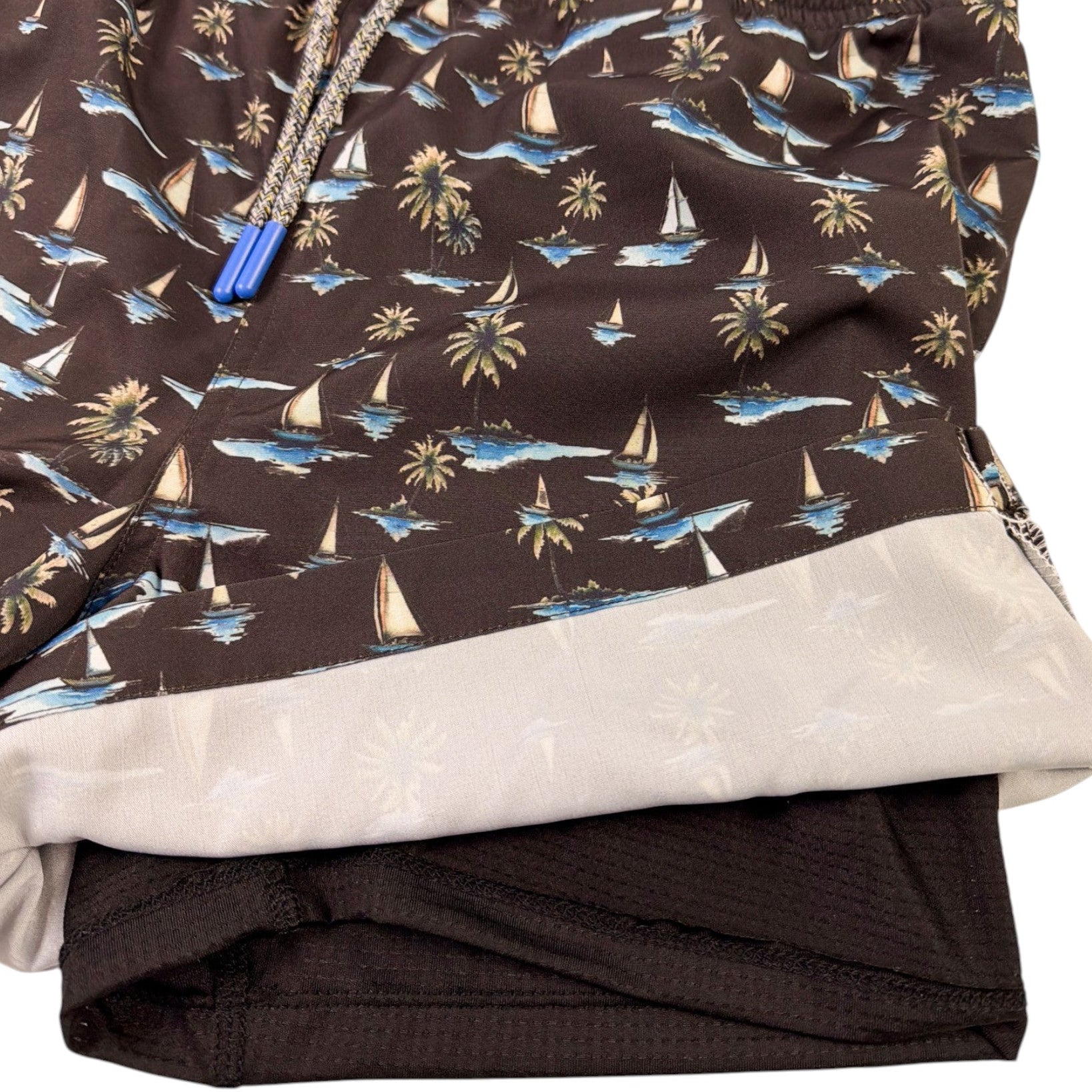 Sail Away Swim Trunks - Buoy & Boat - Swim Trunks - Black