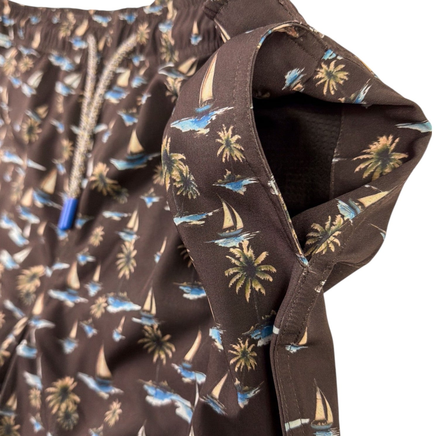 Sail Away Swim Trunks - Buoy & Boat - Swim Trunks - Black