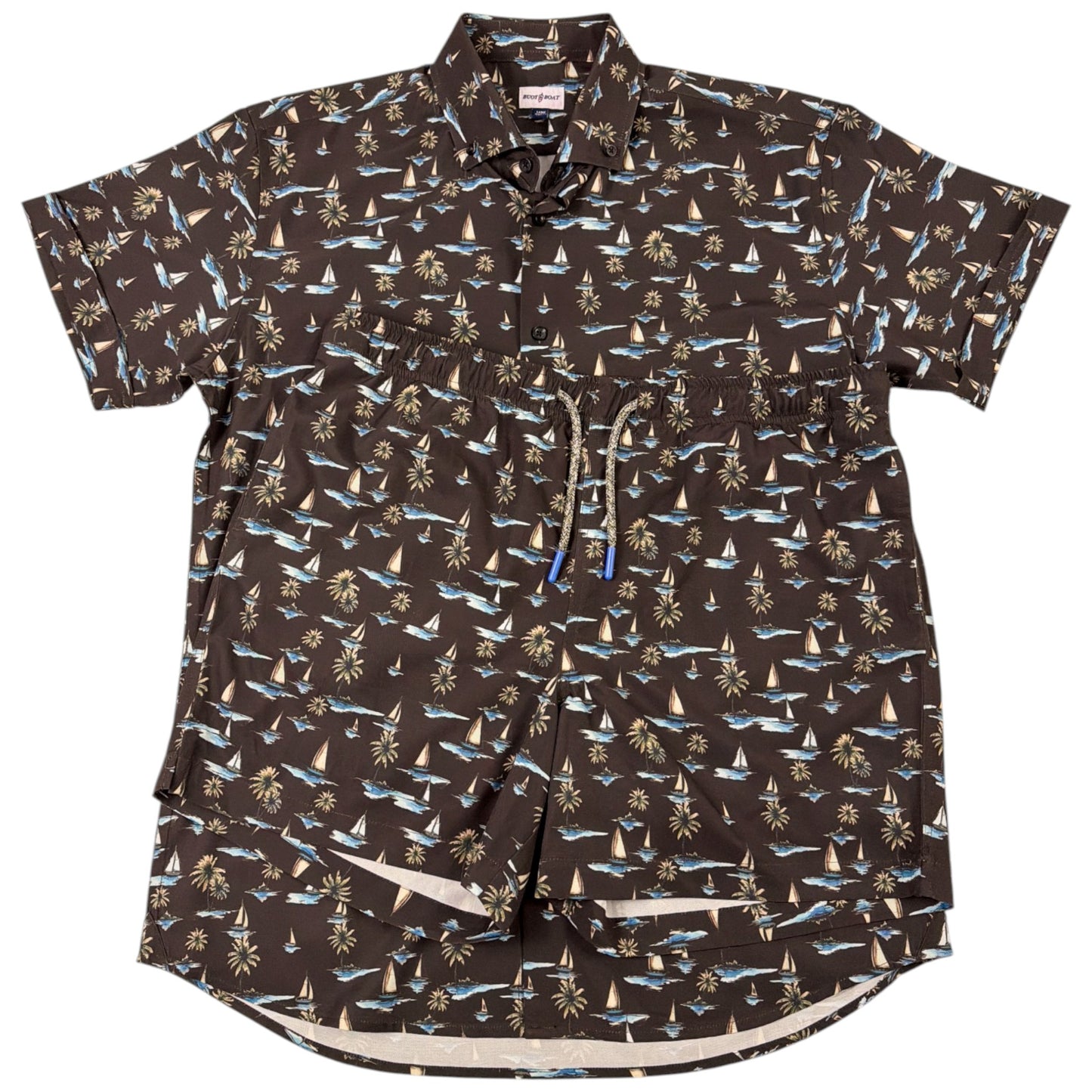 Sail Away Swim Trunks - Buoy & Boat - Swim Trunks - Black